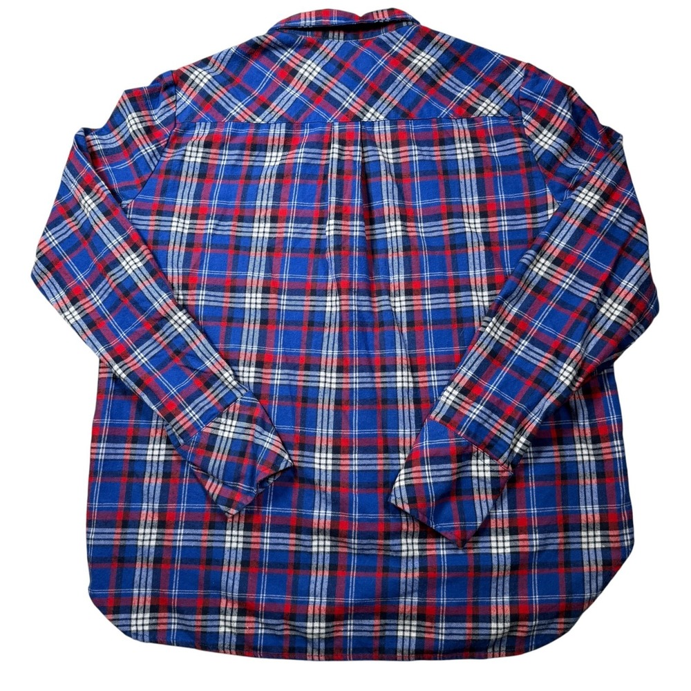 Stetson Men's Slim Large Plaid Flannel Pearl Snap Western Shirt Red/Blue - Picture 7 of 7